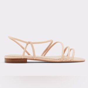 Strappy nude flat sandals